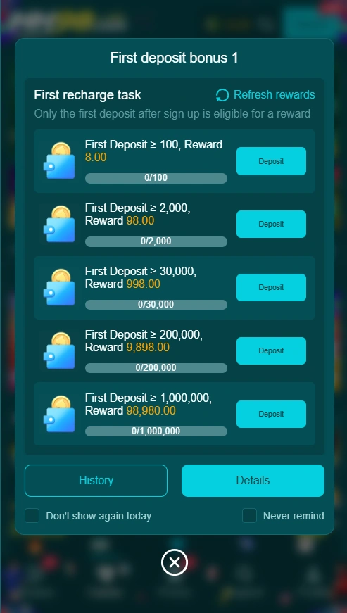HH98 Deposit Bonus
